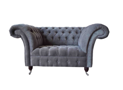 Chesterfield Dīvāns 1.5 Sēdvietas Dīvāns Pārklājuma Dizaina Dīvāni Sēdeklis Pārklājums Pelēks