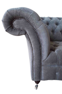 Chesterfield Dīvāns 1.5 Sēdvietas Dīvāns Pārklājuma Dizaina Dīvāni Sēdeklis Pārklājums Pelēks