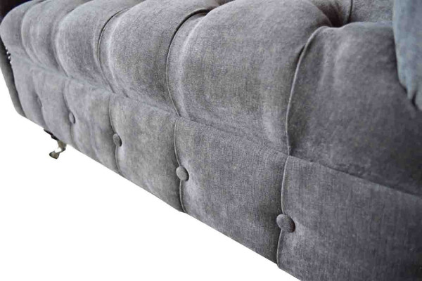 Chesterfield Dīvāns 1.5 Sēdvietas Dīvāns Pārklājuma Dizaina Dīvāni Sēdeklis Pārklājums Pelēks