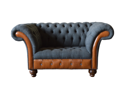 Krēsls 1 vietas sofa Polster dizaina luksusa auduma dīvāna Chesterfield tekstils