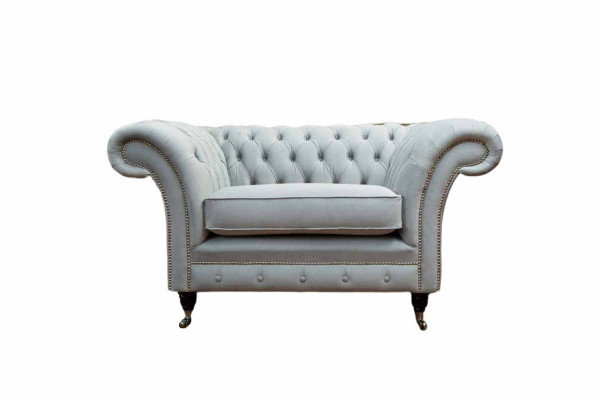 Krēsls apdare dīvāns audums Chesterfield dīvāns 1 sēdvietīgs pelēks