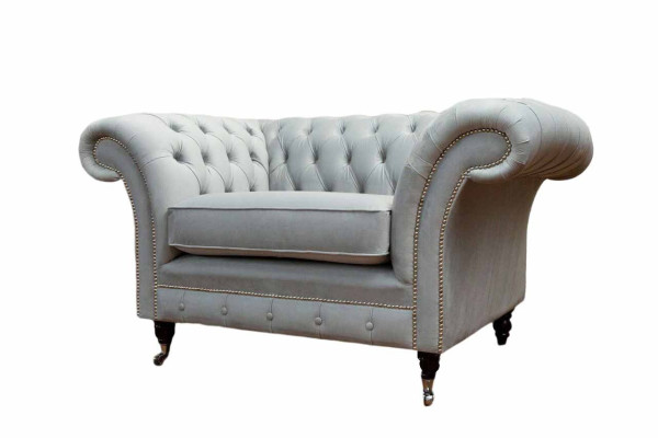 Krēsls apdare dīvāns audums Chesterfield dīvāns 1 sēdvietīgs pelēks