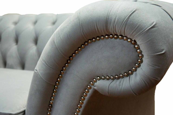 Krēsls apdare dīvāns audums Chesterfield dīvāns 1 sēdvietīgs pelēks