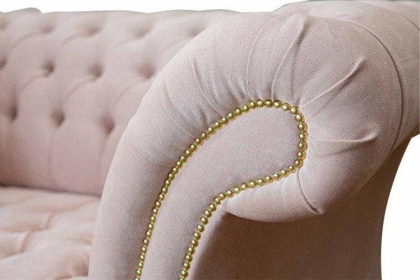 Krēsli Polster Sofa Tekstils Chesterfield Dīvāns 1 Sēdētājs Roza