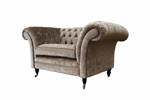 Dizaina Chesterfield krēsls 1-vietīga sofa Polster Luxus tekstila sofā.
