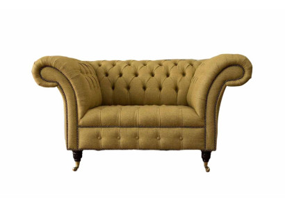 Česterfilda krēsla dizains Polster Sofa Couch Brūns tekstils Mēbeles Jaunas