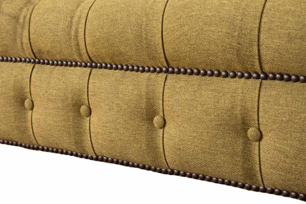 Česterfilda krēsla dizains Polster Sofa Couch Brūns tekstils Mēbeles Jaunas