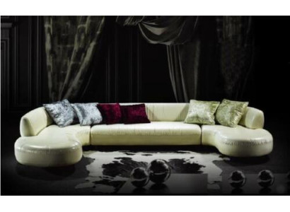 Chesterfield stūra mēbelu U formas dizains, luksusa dīvāns, ādas dīvāns, baltas krāsas moderns.