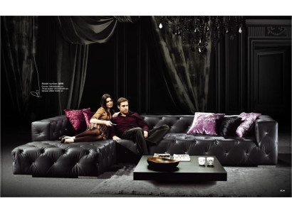 Ecksofa L-Form Chesterfield Luxus Sofa Schwarz Couch Ledersofa -> Stūra dīvāns Chesterfield luksusa melns dīvāns ādas dīvāns
