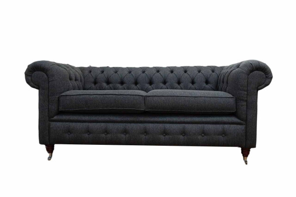Chesterfield Dīvāns Polster Mēbeles Divvietīgais Dīvāns Dīvāni Audums Pelēks
