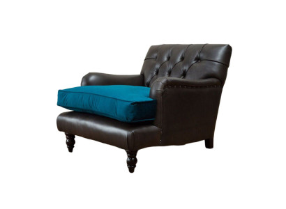 Chesterfield krēsls dīvāns 1 vieta Dīvāns Polster Sofa Ādas pelēka