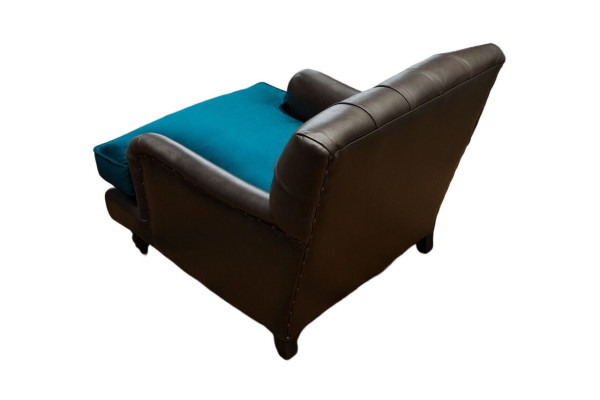 Chesterfield krēsls dīvāns 1 vieta Dīvāns Polster Sofa Ādas pelēka