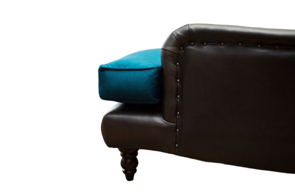 Chesterfield krēsls dīvāns 1 vieta Dīvāns Polster Sofa Ādas pelēka