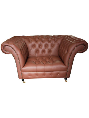 Luksusa Chesterfield krēsls no ādas Sēdekļa drēbju gredzeniem brūns moderns.