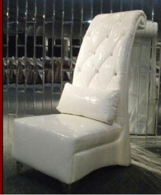 Luksusa krēsla Chesterfield mākslīgais āda 1-vietīgs Baltā Lounge krēsls