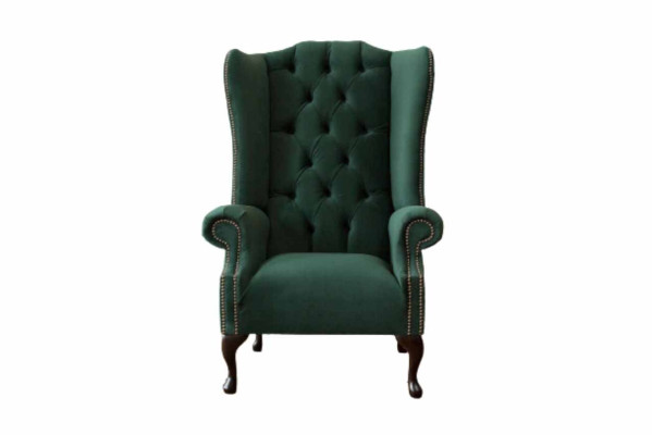 Chesterfield dizaina krēsla pārstāvis, ekskluzīvas tekstila krēsli uz dīvāniem un auskariem