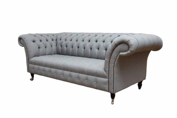Chesterfield 3 vietu griestu dīvāns Pelēks dizaina dīvāns polster sofam dīvāns