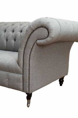 Chesterfield 3 vietu griestu dīvāns Pelēks dizaina dīvāns polster sofam dīvāns