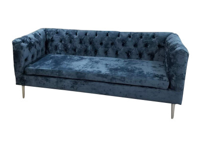 Luksusa Chesterfield dīvāns 3-vietīgs dīvāns Tekstila Modernie dīvāni Zils Turkos 