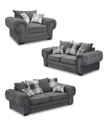 Sofas komplekts 3+2+1 Chesterfield mēbeles Dzīvojamā istaba Tekstils itāliešu stilā