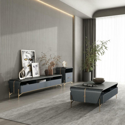 Gulta galds Sideboard 2 daļas dzīvojamā istaba galds Lowboard mēbeles Skapis Sienas platnes