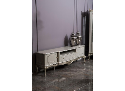 Luksusa blīvētlaižu televīzijas skapis RTV mēbeles koka zābaki paliktnis