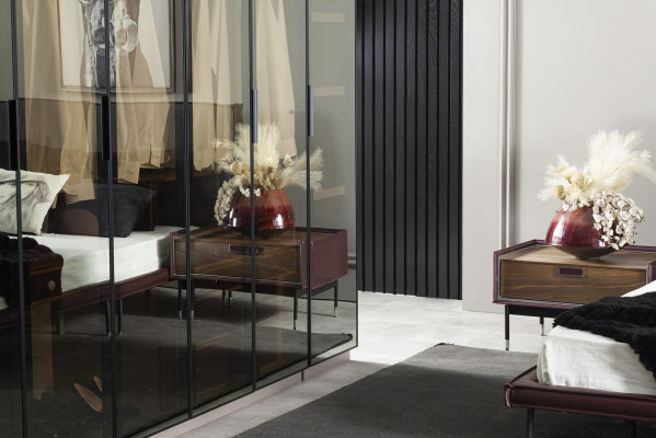 Luksusa nakts galds Brūns guļamistabas nakts galdiņi Loft Modern Consolet