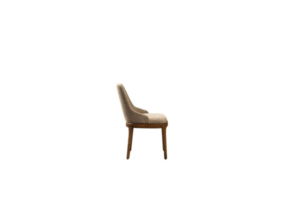 Ēdamistabas komplekts ar pilnu ēdamistabas galdu un krēsliem 9 gabalu komplektā beige krāsā.