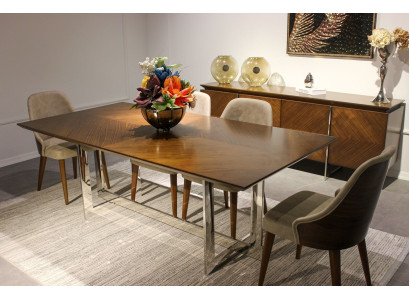 Pilna komplektē Esstisch Luxus Esszimmer Design Mebeles Sideboard 4x Stühle