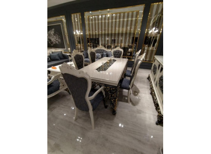 Lielisks ēdamistabas komplekts Stilīgs ēdamgalds 4 krēsli Elegantais komplekts jauns