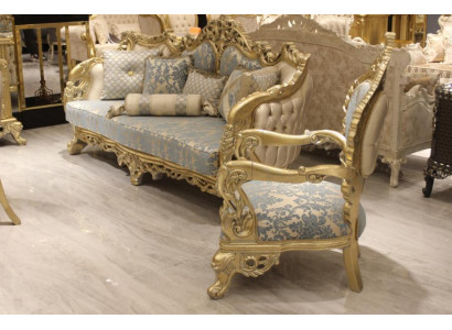 Chesterfield dīvāns ar 3 sēdvietām, klasiskais auduma un koka jaunais mēbeļu sēdētājs.