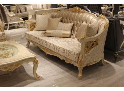 Izcili dzīvojamā istaba Deluxe Sofa 3 vietu Edlem Sofa Bēšas dzīvojamā istaba Sofa