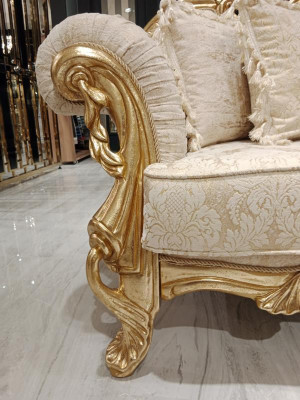 Chesterfield 3 vietu dizaina dīvāns ar auduma pārklājumu. Jauns.