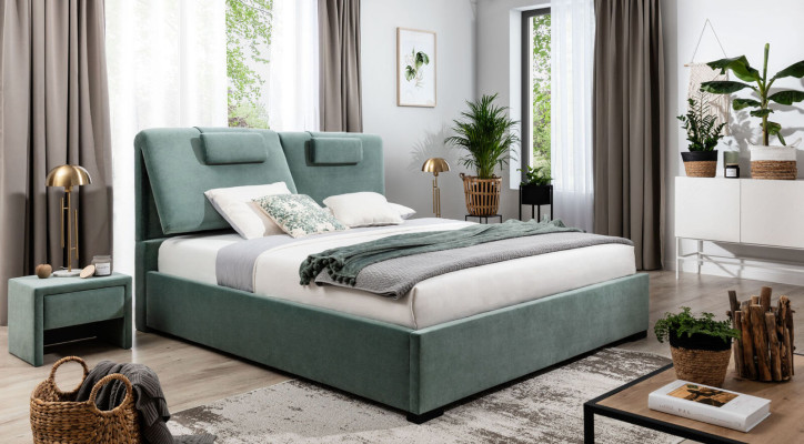 Pilna guļamistabas komplekta 3 gab. divguļamais gults dizainera komplekts ar 2 nakts plauktiem