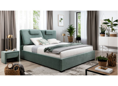 Pilna guļamistabas komplekta 3 gab. divguļamais gults dizainera komplekts ar 2 nakts plauktiem