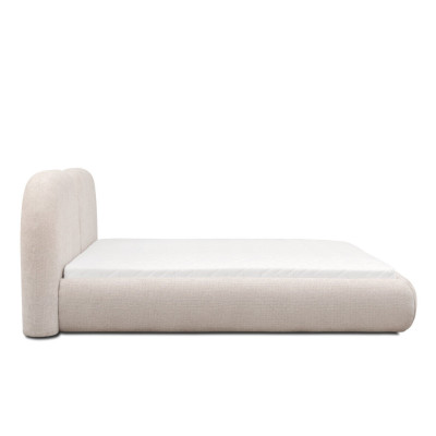 Gultasistaba divvietīga gulta apaļa tekstila galvadēja mīkstajām mēbelēm jauna