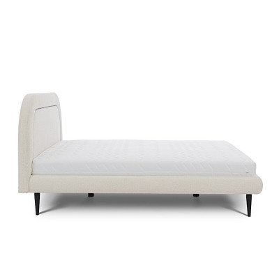 Guļamistabas mēbeles Balta gulta Moderna auduma gulta Polster Doppelbett