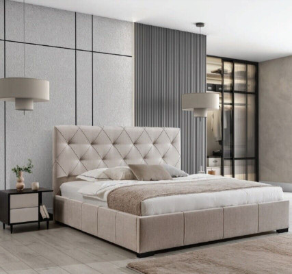 Kluss polsteris gultas Galvasdaļa miegamoistaba apdare