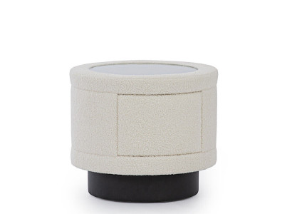 Balts nakts galds guļamistabas mēbeles koka rāmis dizainera stikla plāksnē