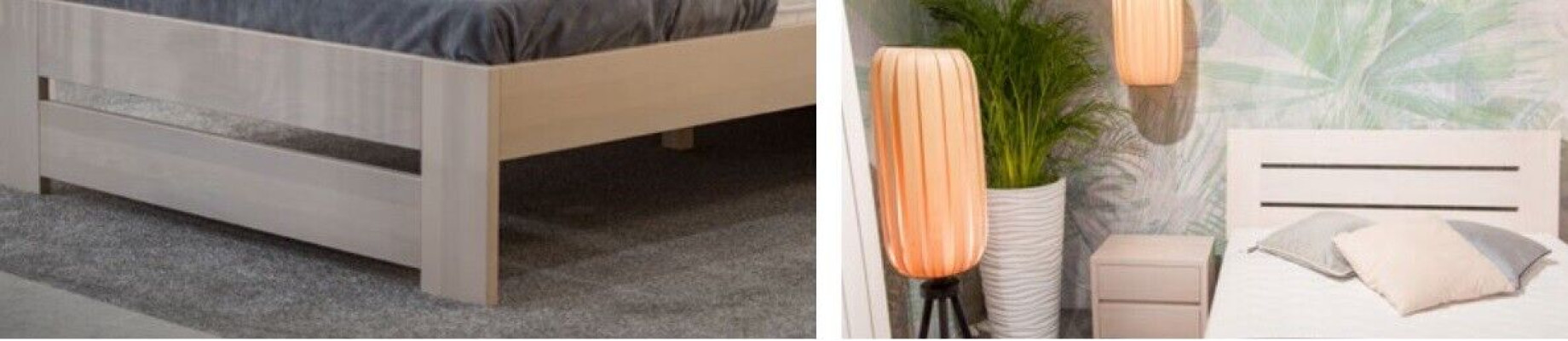 Gulta guļamistabai kompletā komplektā gultas ar 2 naktslampāmām 100x200cm Loft Massiv