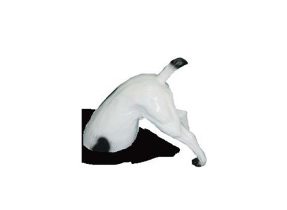 Bezgalīgi dīvaina dārza figūra - suņa statuja ar aizmuguri, 35 cm skulptūra, figūras un statujas.