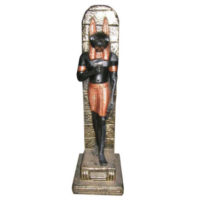Ēģiptiešu Anubis figūra no plastmasas mākslīgais nāves dievs dekorācijai. Statuja figūra 33 cm.