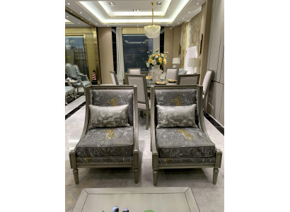 Krēsls Luksusa Pārklājums Dizaina Tekstils 1-vietīgs Polster Sēdētājs Mēbeles jauns