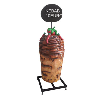 Uzstādītājs kebabam Veikals Bude Restorāns Cena Zīme Skulptūra Kebabs 200cm Jauns