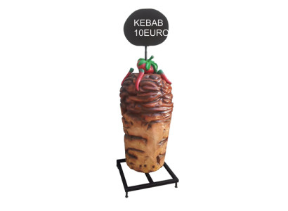 Uzstādītājs kebabam Veikals Bude Restorāns Cena Zīme Skulptūra Kebabs 200cm Jauns