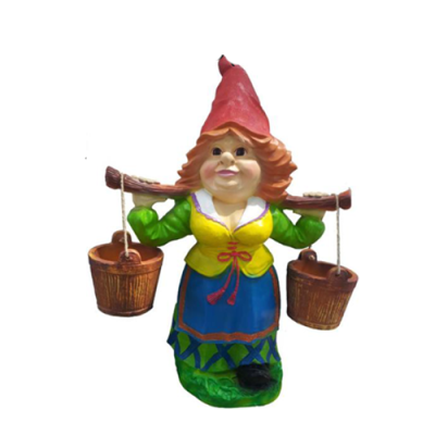 Dārza rūķis 73 cm dārza dekora figūras statujas figūra sieviete ūdens jauna