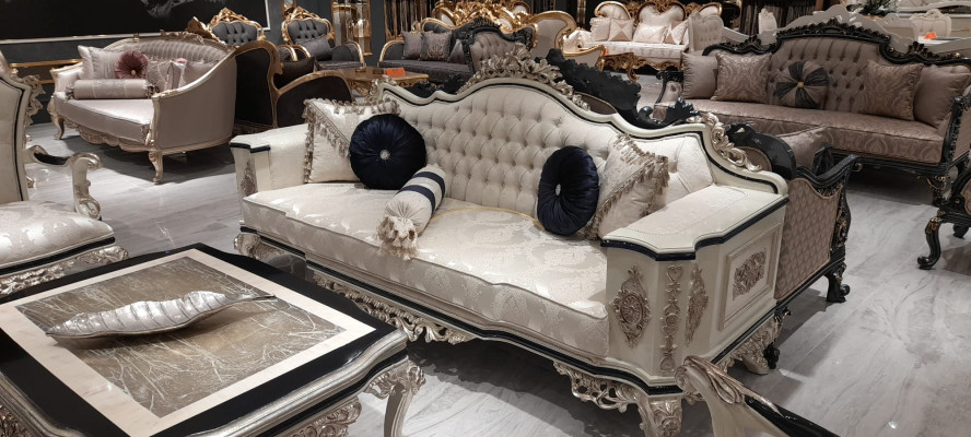 Chesterfield dīvāns gulta 3-vietīgs mēbeļu atzveltna baltā jaunā