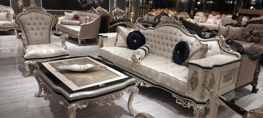 Chesterfield dīvāns gulta 3-vietīgs mēbeļu atzveltna baltā jaunā