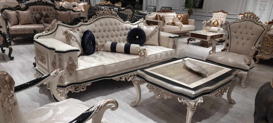Chesterfield dīvāns gulta 3-vietīgs mēbeļu atzveltna baltā jaunā