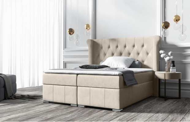Chesterfield gulta + gultas kaste Boxspring gultas guļamistaba viesnīca Visas izmēri!